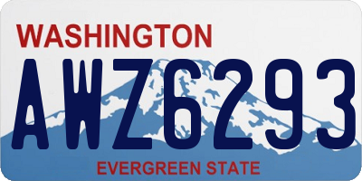 WA license plate AWZ6293