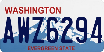 WA license plate AWZ6294