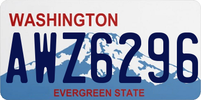 WA license plate AWZ6296