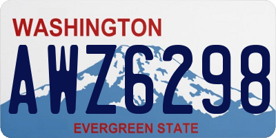 WA license plate AWZ6298