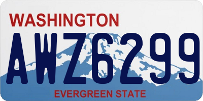WA license plate AWZ6299