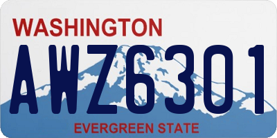 WA license plate AWZ6301