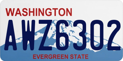 WA license plate AWZ6302