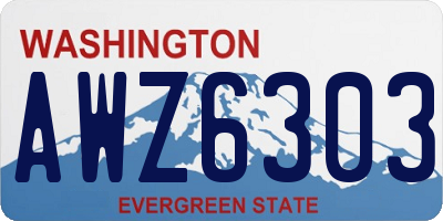 WA license plate AWZ6303
