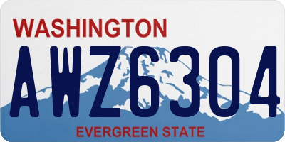 WA license plate AWZ6304