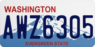WA license plate AWZ6305