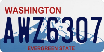 WA license plate AWZ6307