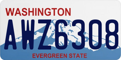 WA license plate AWZ6308