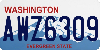 WA license plate AWZ6309