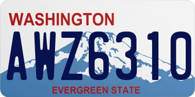 WA license plate AWZ6310