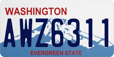 WA license plate AWZ6311