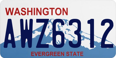 WA license plate AWZ6312