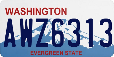 WA license plate AWZ6313