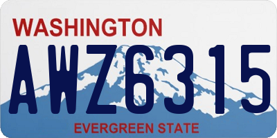 WA license plate AWZ6315