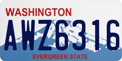 WA license plate AWZ6316