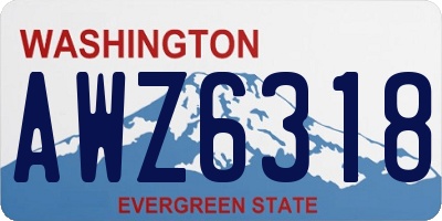 WA license plate AWZ6318