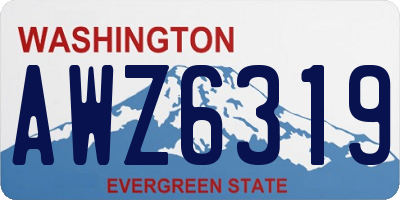 WA license plate AWZ6319