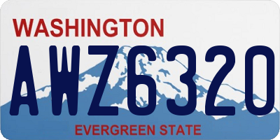 WA license plate AWZ6320