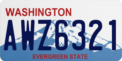 WA license plate AWZ6321