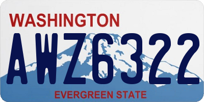 WA license plate AWZ6322