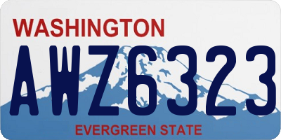 WA license plate AWZ6323