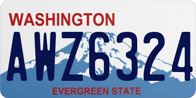WA license plate AWZ6324