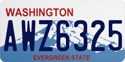 WA license plate AWZ6325