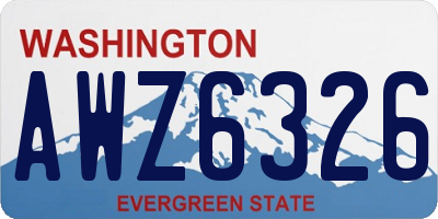 WA license plate AWZ6326