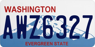 WA license plate AWZ6327