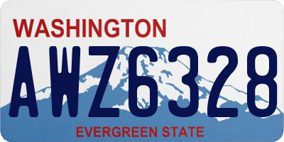 WA license plate AWZ6328