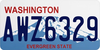 WA license plate AWZ6329