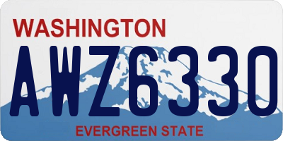 WA license plate AWZ6330