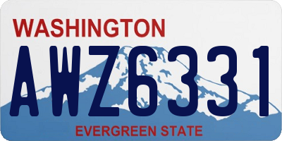 WA license plate AWZ6331