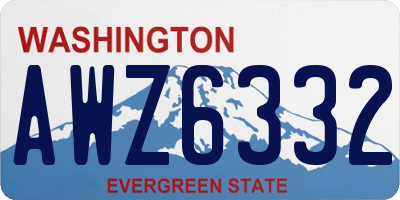WA license plate AWZ6332