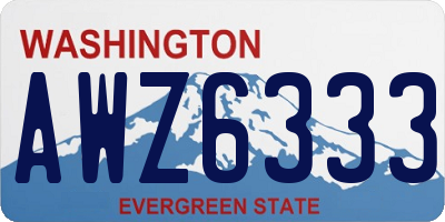 WA license plate AWZ6333