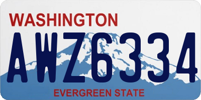 WA license plate AWZ6334