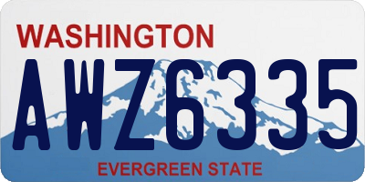 WA license plate AWZ6335