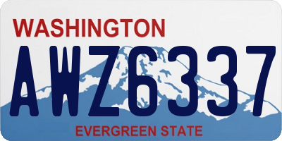 WA license plate AWZ6337
