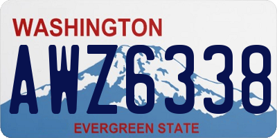 WA license plate AWZ6338