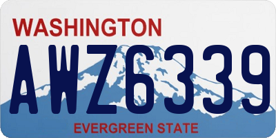 WA license plate AWZ6339