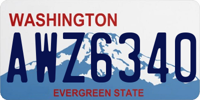 WA license plate AWZ6340