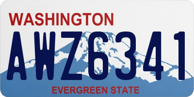 WA license plate AWZ6341
