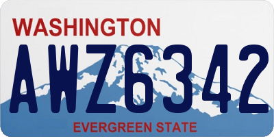 WA license plate AWZ6342