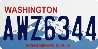 WA license plate AWZ6344