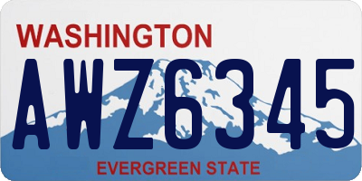 WA license plate AWZ6345