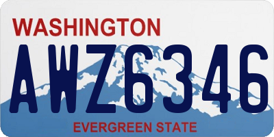 WA license plate AWZ6346