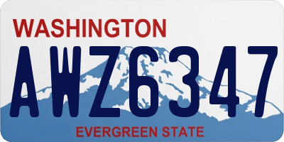WA license plate AWZ6347