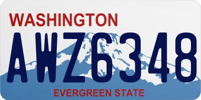 WA license plate AWZ6348