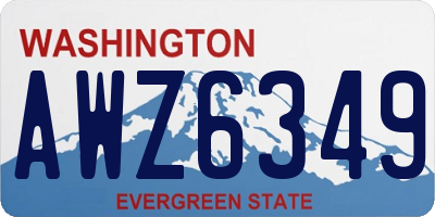WA license plate AWZ6349