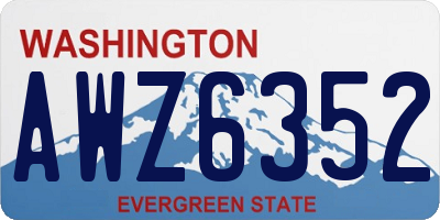 WA license plate AWZ6352